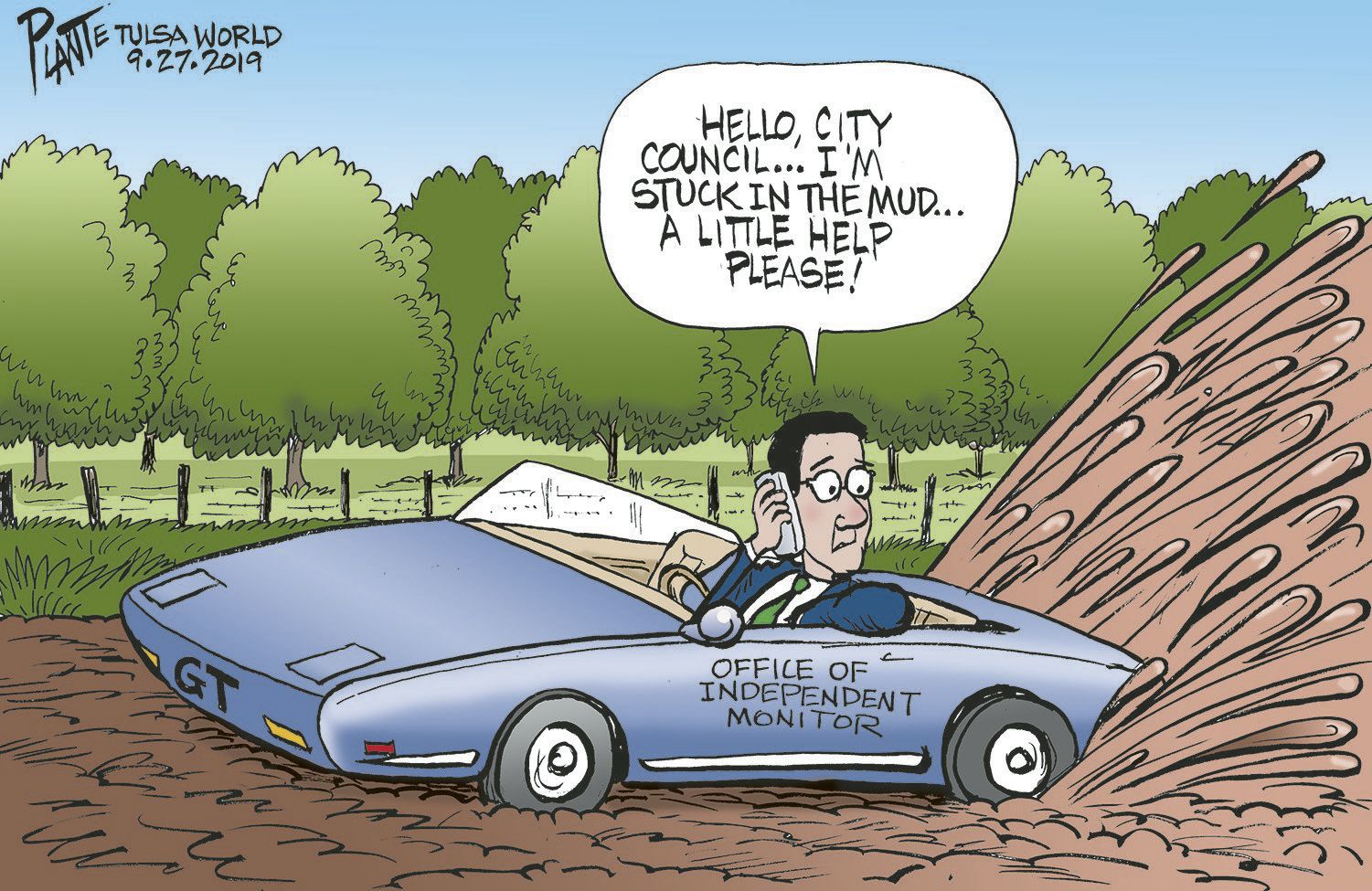 Bruce Plante Cartoon: GT stuck